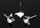 Earring findings,  925 silver, rivoli 6mm - x1pair