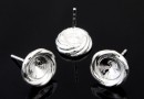 Earring findings,  925 silver, rivoli 6mm - x1pair