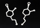 Pandantiv formula chimica-dopamina, argint 925, 30mm  - x1