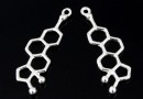 Pendant, Estrogen chemical formula, 925 silver, 34mm  - x1