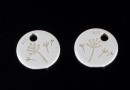 Charm, Dandelion, 925 silver, 7mm  - x1