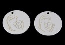 Pendant Mother child, 925 silver, 16mm  - x1