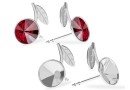 Earring findings cherry, 925 silver, rivoli 6mm - x1pair