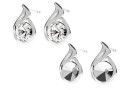 Earring findings flame, 925 silver, rivoli 6mm - x1pair