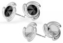 Earring findings drops, 925 silver, rivoli 6mm - x1pair