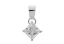 Pendant crystal, 925 silver, 18x9.5mm - x1