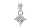 Pendant crystal, 925 silver, 22x12mm - x1