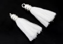Earring decor,  925 silver, white, 36mm - x1