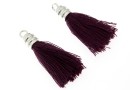 Earring decor,  925 silver, plum, 36mm - x1