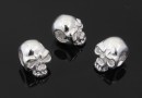 Beads, skull, 925 silver, 8mm -x1