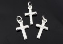 Pendant, cross,  925 silver, 17x8mm  - x1