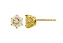 Earrings crystal, gold-plated 925 silver - x1pair
