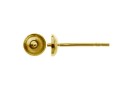 Earring findings, tray 5mm and pin, gold-plated 925 silver - x1pair