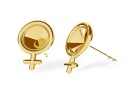 Earring findings woman symbol, gold plated 925 silver, rivoli 6mm - x1pair