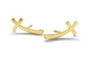 Earring findings cross, gold plated 925 silver - x1pair