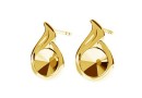 Earring findings flame, gold plated 925 silver, rivoli 6mm - x1pair