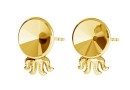 Earring base, gold plated 925 silver, rivoli 8mm - x1pair