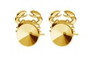 Earring base, gold plated 925 silver, rivoli 8mm - x1pair