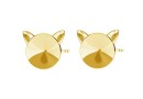 Earring findings, gold plated 925 silver, rivoli 6mm - x1pair