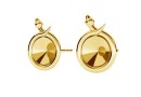 Earring findings, gold plated 925 silver, rivoli 6mm - x1pair