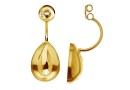 Earring extension, gold plated 925 silver, drop 14x10mm - 1pair