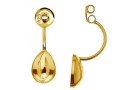 Earring extension, gold plated 925 silver, drop 10x7mm - 1pair