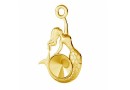 Pendant base, gold plated 925 silver, mermaid, rivoli 6mm - x1