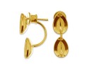 Earring findings, gold plated 925 silver, for 2 Swarovski 4320 10x7mm - x1pair