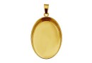 Pendant base, gold plated 925 silver, for cabochon 25x18mm - x1