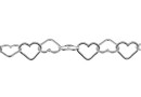 Lant metraj argint 925, zale inima, 50cm - x1