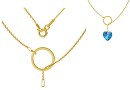 Chain, gold plated 925 silver, 47cm - x1