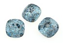 Swarovski, fancy square, aquamarine silver patina, 12mm - x1