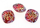 Swarovski, fancy square, scarlet white patina, 12mm - x1