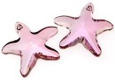 Swarovski, starfish pendant, antique pink, 16mm - x1