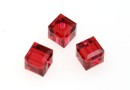 Swarovski, margele cub, scarlet, 4mm - x2