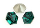 Swarovski, fancy Kaleidoscope hexagon, emerald, 6mm - x2