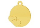 Pendant, for engraving, 925 silver gold plated, coin, 14mm - x1