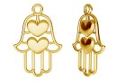 Pendant, gold plated 925 silver, Hamsa hand - x1