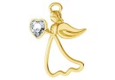 Pendant, angel, gold plated 925 silver, 25mm - x1