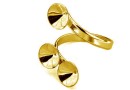 Ring base, gold plated 925 silver, 3 chatons 8mm - x1