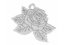 Pandantiv trandafir, argint 925, 20x14mm - x1