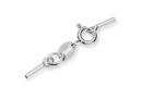 Clasp set for necklaces or bracelets, 925 silver, 2mm - x1