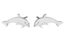 Tortite cercei delfin, argint 925 - x1per
