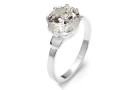 Ring base, with 9mm zirconia crystal, 925 silver, inside 16.4mm - x1