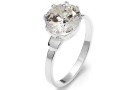 Ring base, with 12mm zirconia crystal, 925 silver, inside 20.3mm - x1