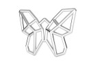 Link, butterfly, 925 silver, 21x15mm - x1