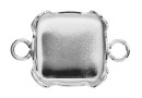 Link, base, 925 silver, square, for Swarovski 4470 and 4461 12mm - x1