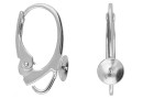 Earring findings, cup 5mm, 925 silver, 17.5mm - x1pair