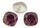 Swarovski, fancy square, fuchsia black patina, 12mm - x1