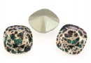 Swarovski, fancy square, emerald rose patina, 12mm - x1